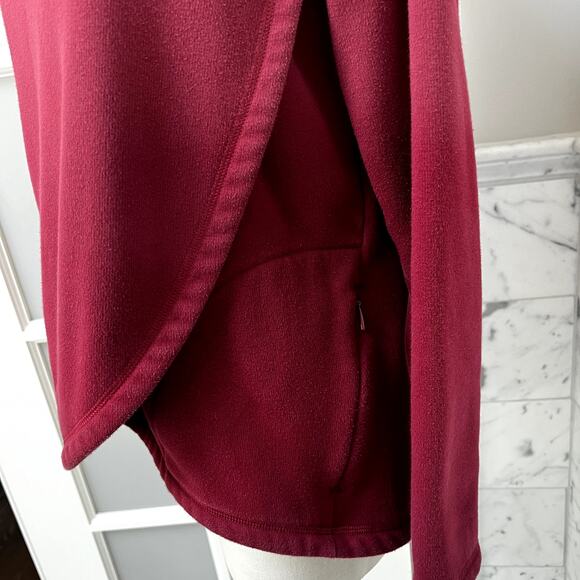 Athleta Cozy Karma Asym Pullover Sweatshirt SlmallDecadent Red - Picture 5 of 8
